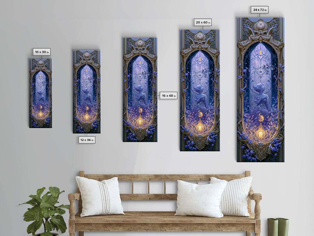 Magic Mirror Framed by Vines and Thorns Canvas Print, Fairy Tale Art, Modern Decor, Living Room Decor, Fine Art, Storybook, FTA-1x3-49