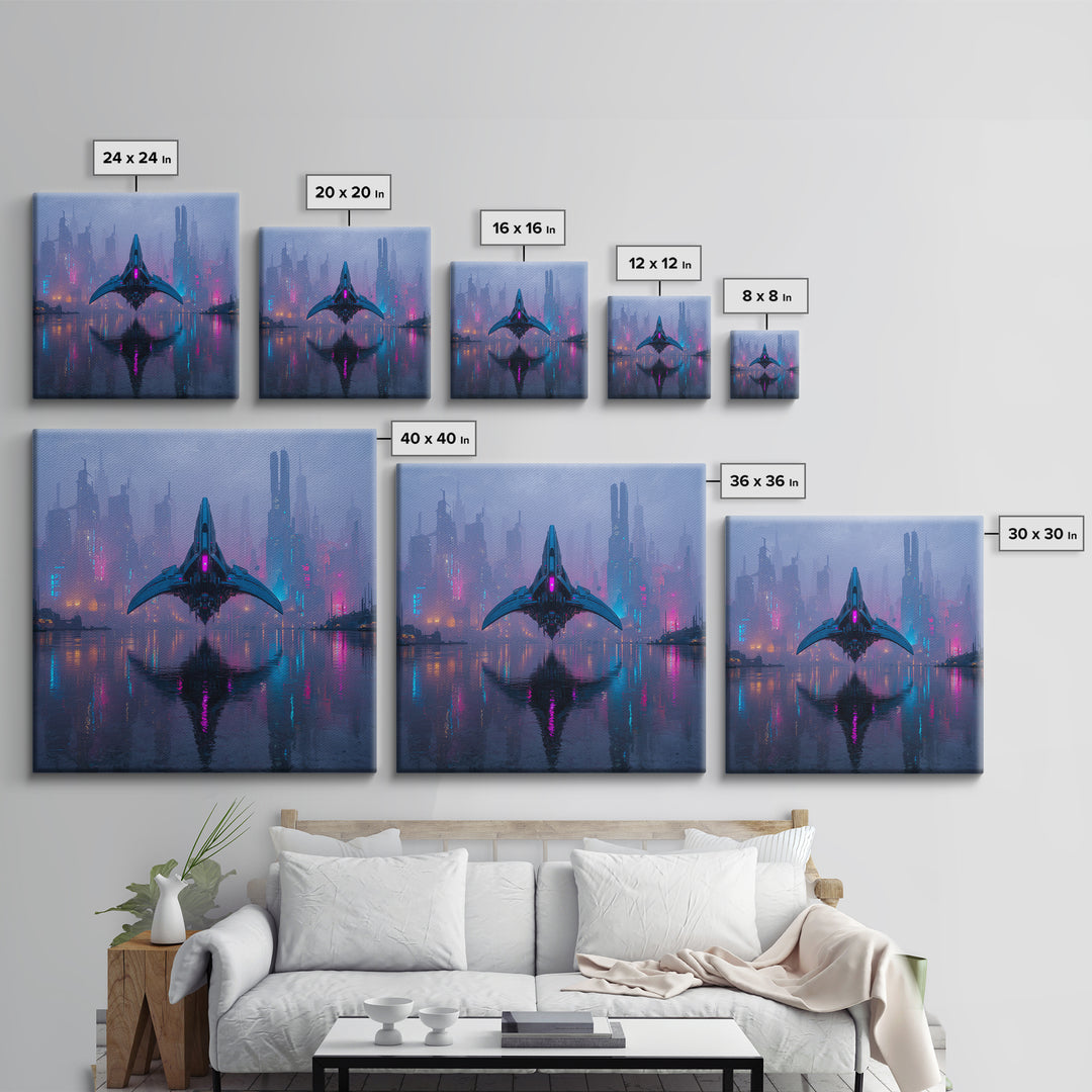 Future Ocean Lab Canvas Print, Futuristic Art, Wall Art, Living Room Decor, Fine Art, Future, Printable Art, Unique Wall Art, FUT-1x1-87