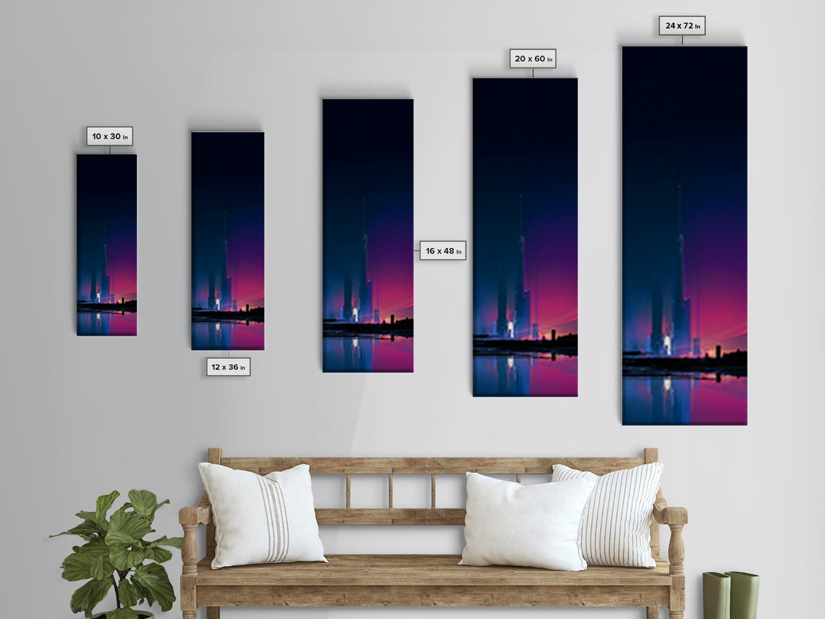 Minimal Spacecraft over a Clean Planet Horizon Canvas Print, Futuristic Art, Fine Art Print, Living Room Decor, Future, FUT-1x3-19