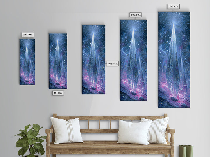 Solar Sail Ship Crossing Star Filled Space Canvas Print, Futuristic Art, Extra Large Wall Art, Living Room Decor, Future, FUT-1x3-77