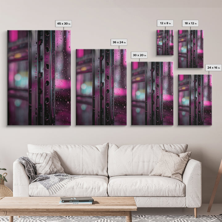 Smooth Titanium Shapes Canvas Print, Futuristic Art, Digital Art Print, Living Room Decor, Fine Art, Future, Luxury Decor, FUT-2x3-31