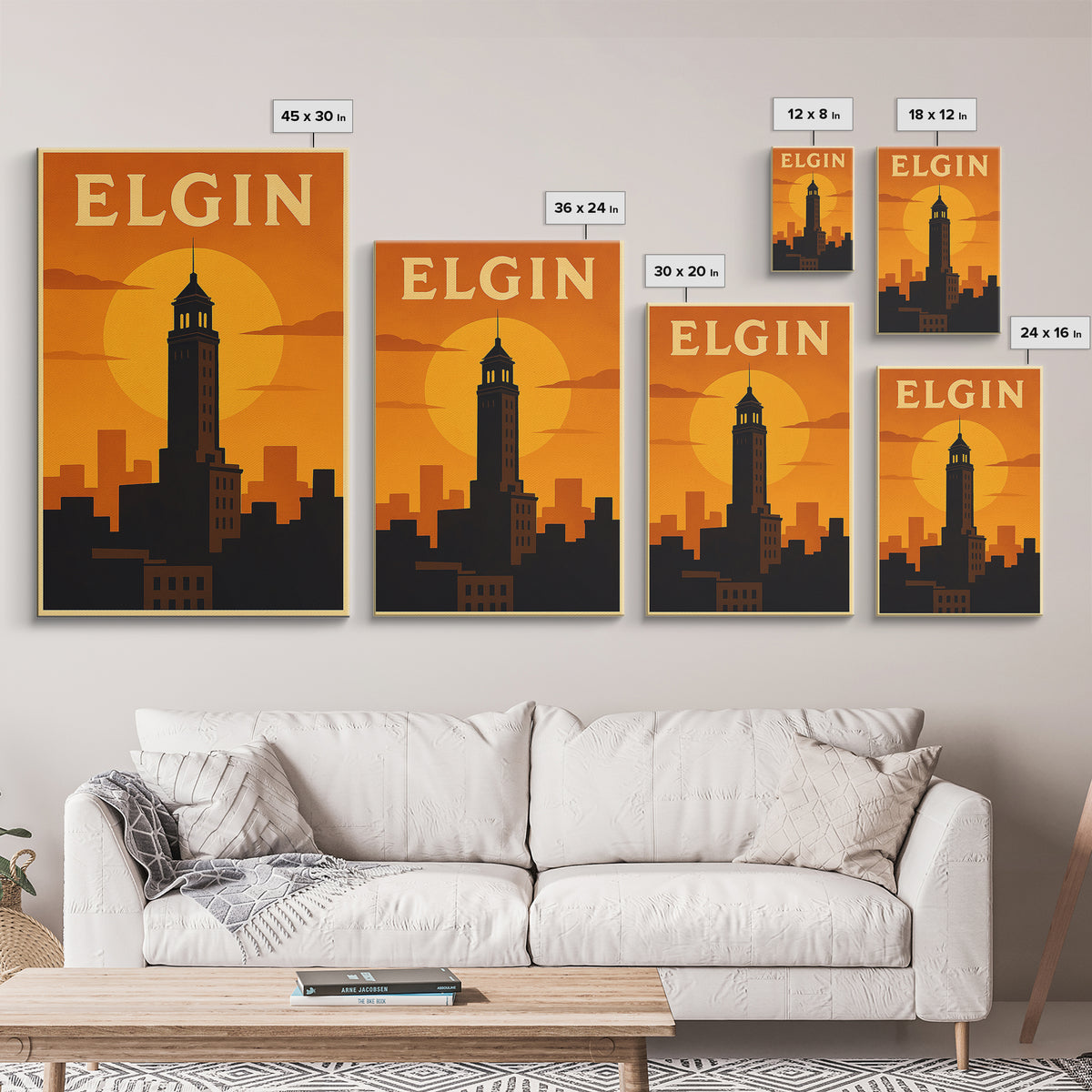 Elgin Travel Poster, Canvas Print, Golden Travel Poster Art, Elgin Poster Print, Retro Travel Print, Travel Poster Art, Travel Wall Decor