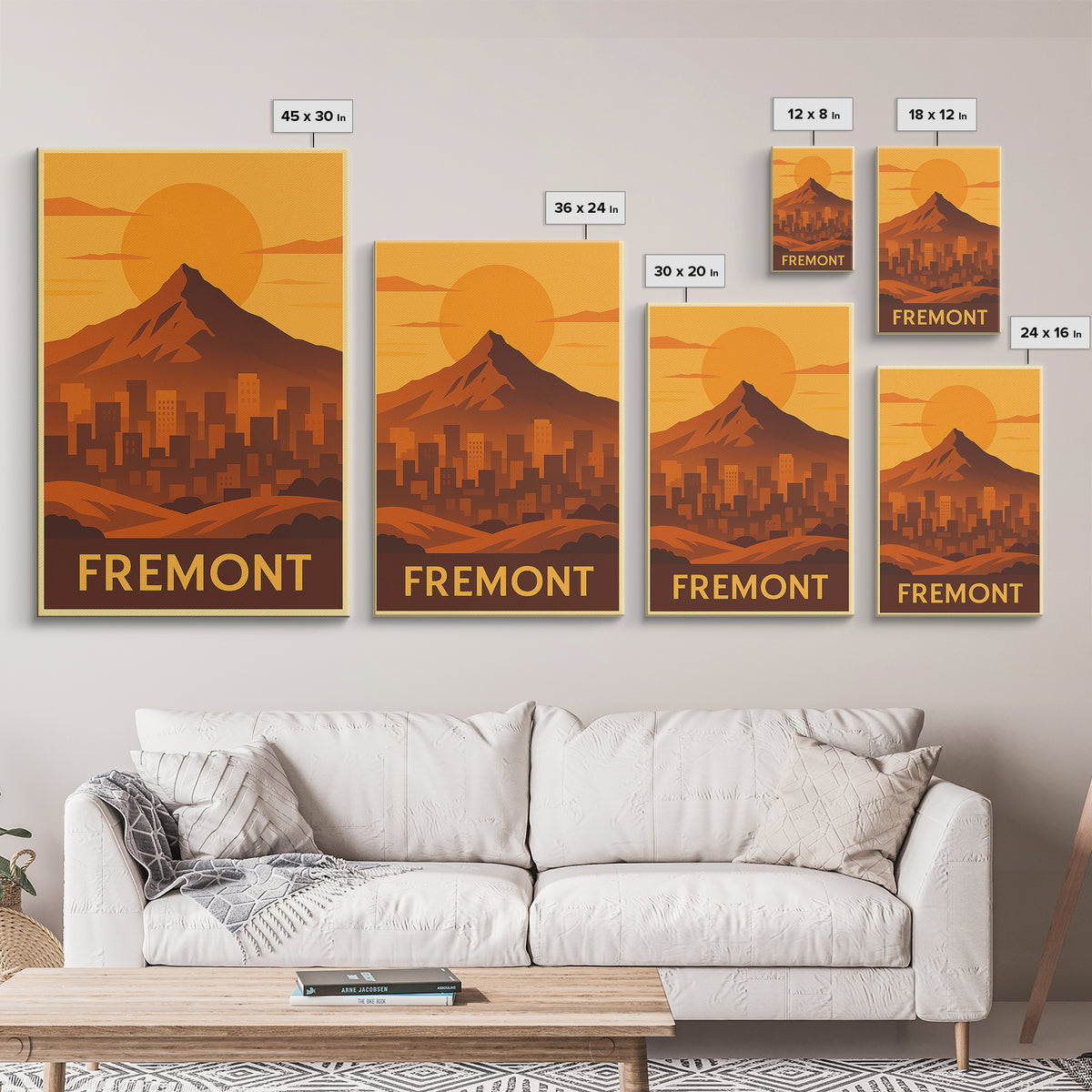 Fremont Travel Poster, Framed Canvas Print, Golden Travel Poster Art, Fremont Wall Art, Travel Poster Art, Wanderlust Decor, Poster Print