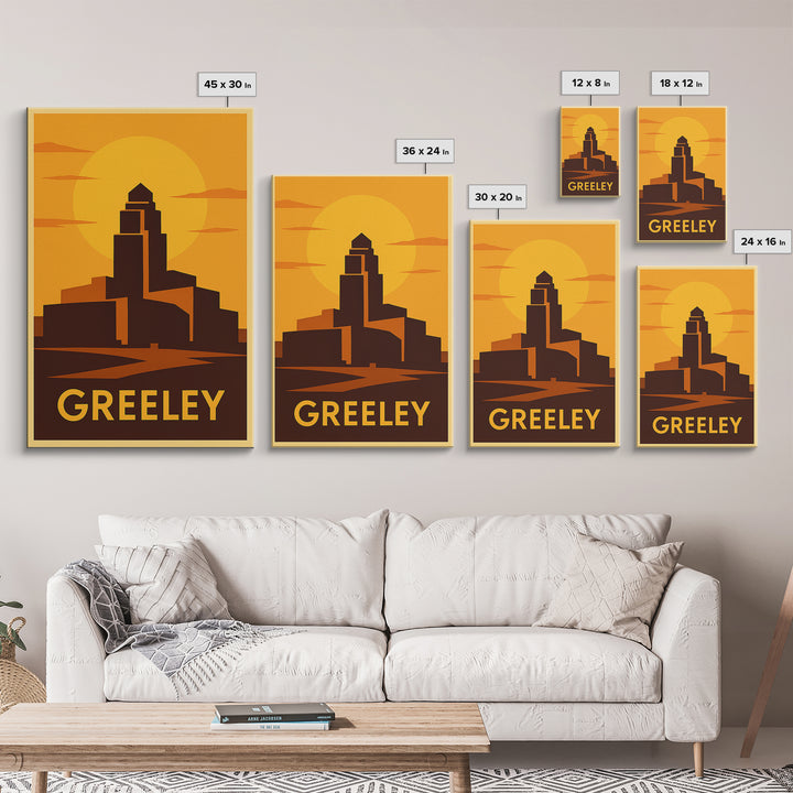 Greeley Travel Poster, Canvas Print, Golden Travel Poster Art, Greeley Wall Art, Vintage Travel Print, Travel Art Print, City Art Print