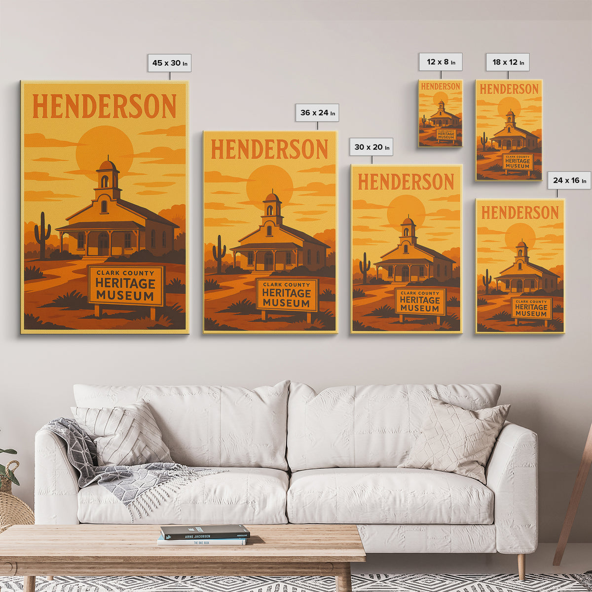 Henderson Nevada Travel Poster, Canvas Print, Golden Poster Art, Henderson Poster Print, Retro Travel Print, City Art Print, City Poster