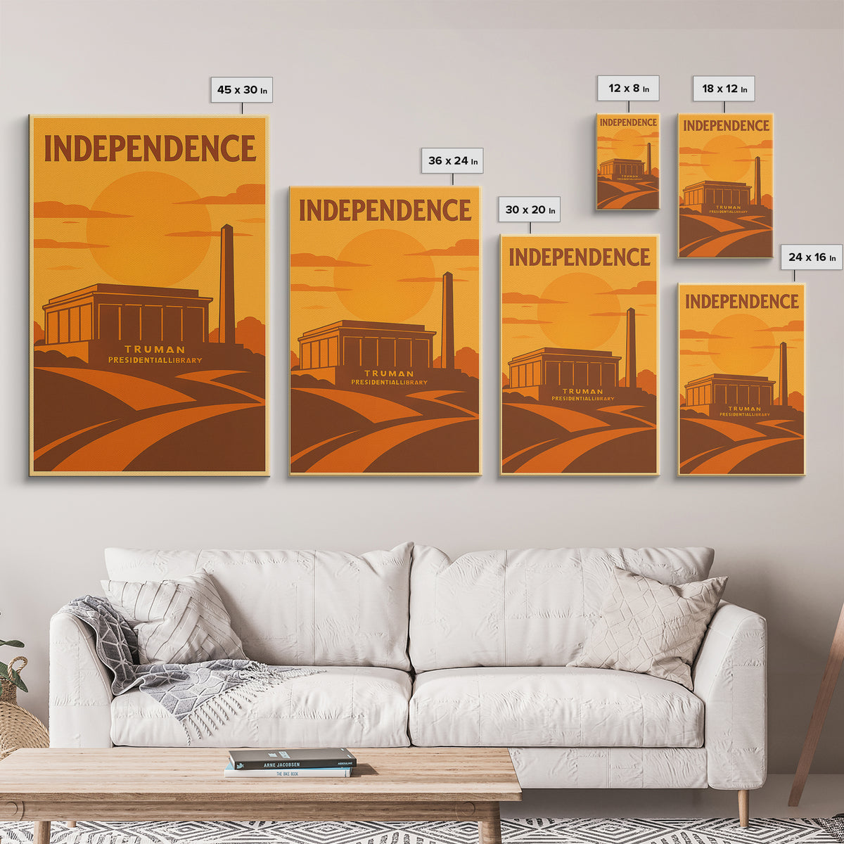 Independence Missouri Travel Poster, Canvas Print, Vintage Deco Wall Art, Independence Travel Art, Retro Travel Print, City Illustration