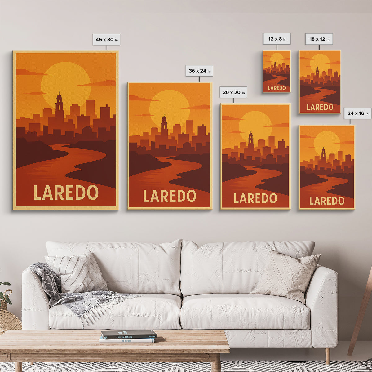 Laredo Travel Poster, Canvas Print, Golden Travel Poster Art, Laredo Travel Art, Retro Travel Print, Gift For Travelers, Fine Art Print