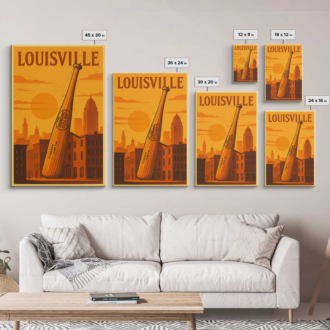 Louisville Kentucky Travel Poster, Canvas Print, Gold Art Deco Poster Art, Louisville Art Print, Travel Wall Decor, Wall Decor, Home Decor