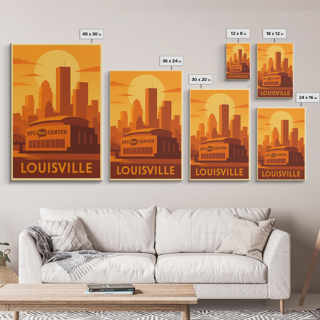 Louisville Travel Poster, Framed Canvas Print, Vintage Deco Wall Art, Louisville Travel Art, Travel Wall Art, Living Room Wall Art