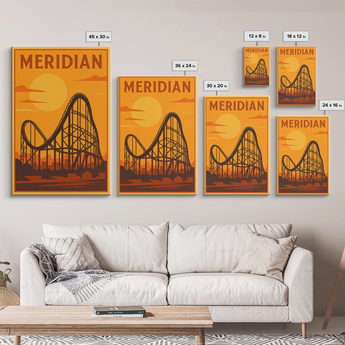 Meridian Idaho Travel Poster, Canvas Print, Gold Art Deco Poster Art, Meridian City Art, City Art Print, Fine Art Print, Vintage City Art
