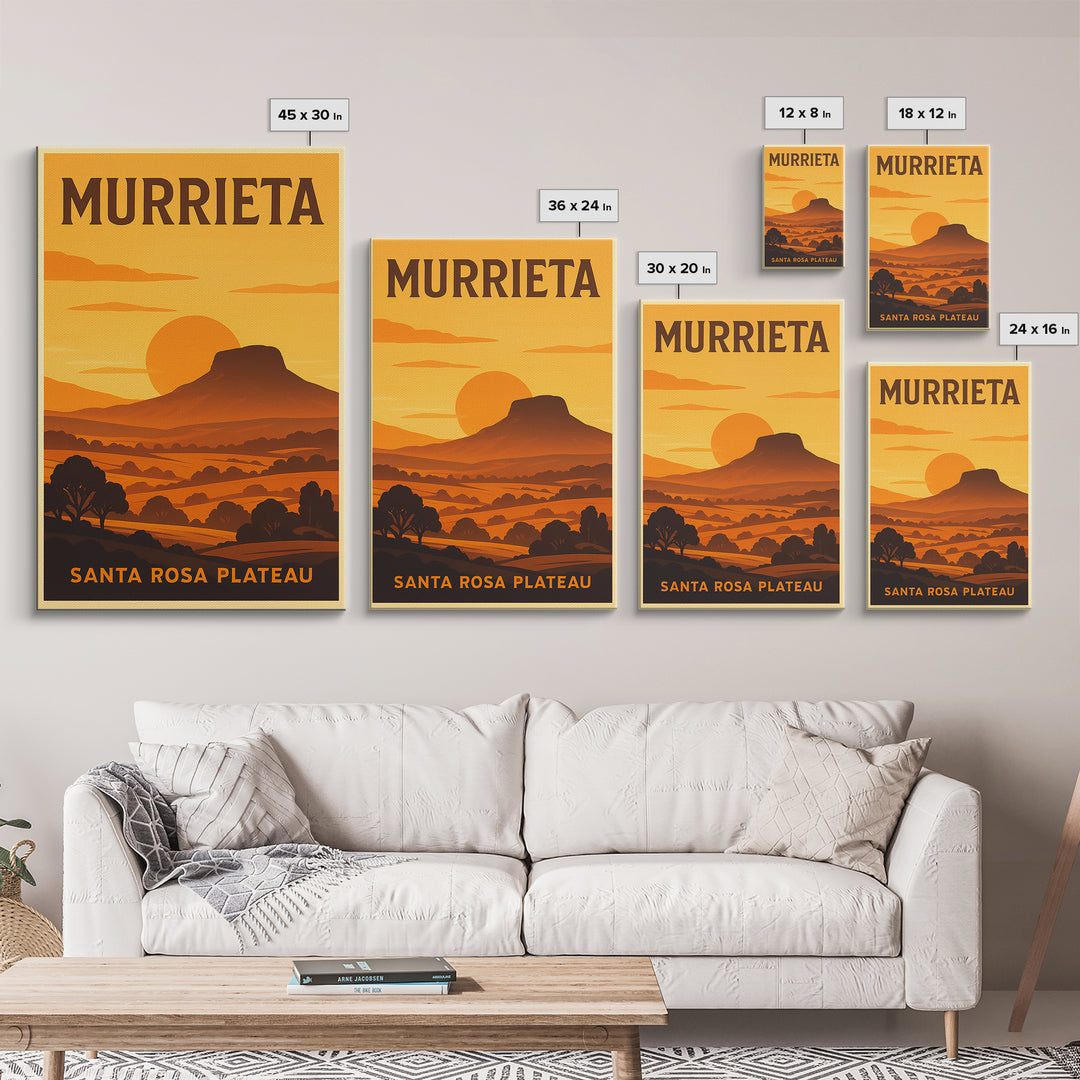 Murrieta California Travel Poster, Framed Canvas Print, Gold Art Deco Poster Art, Murrieta Travel Art, Wanderlust Decor, Eclectic Wall Decor