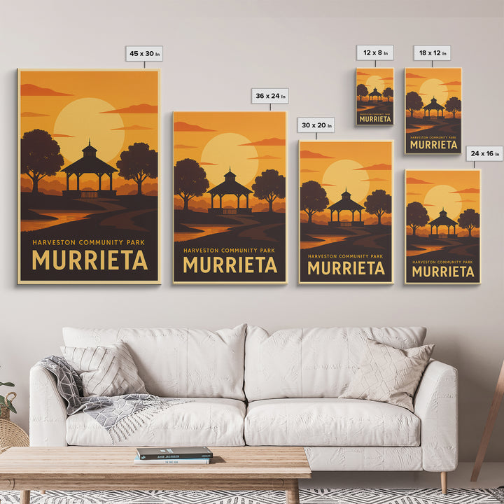 Murrieta Travel Poster, Canvas Print, Golden Travel Poster Art, Murrieta Wall Art, Travel Art Print, Retro Travel Print, Travel Wall Decor