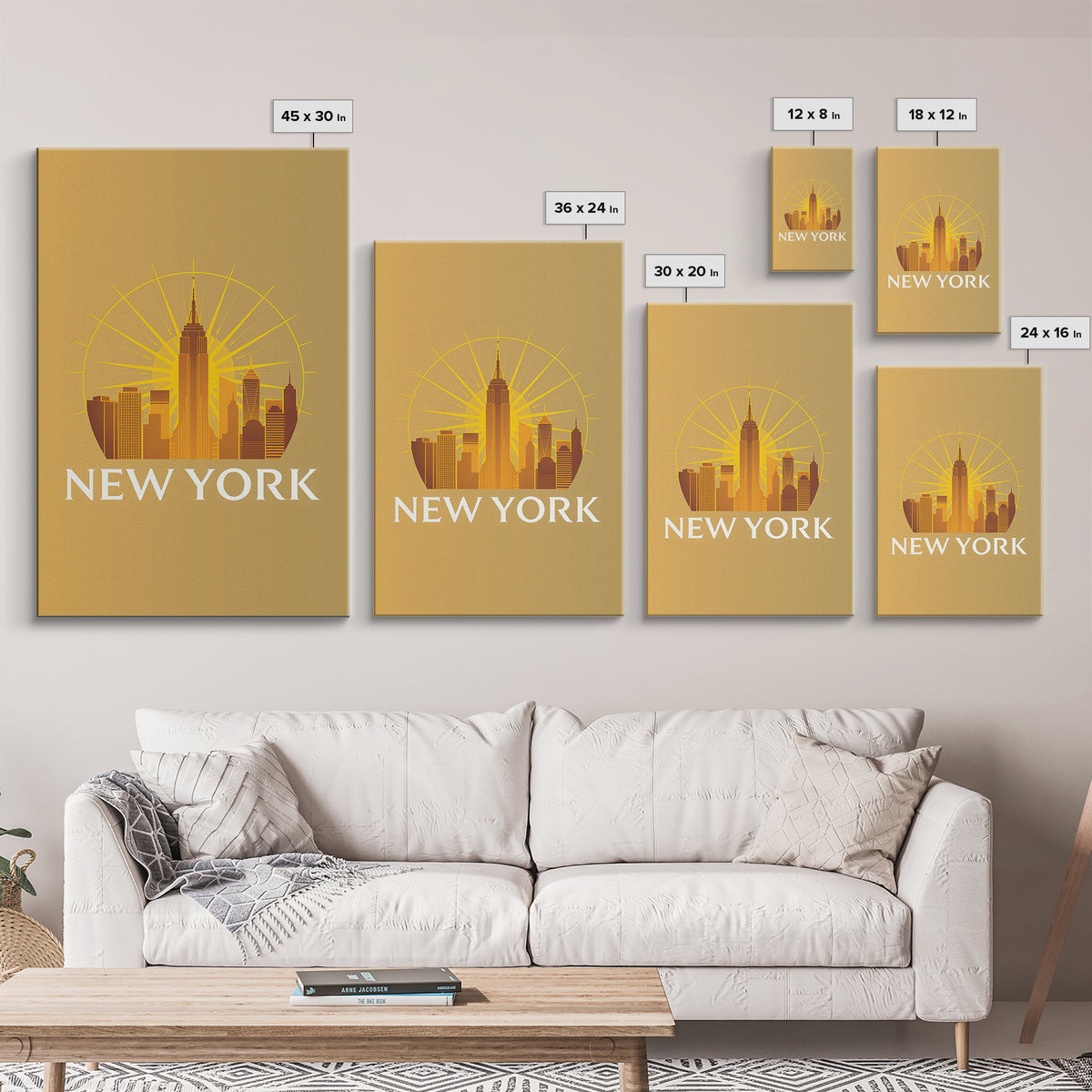New York Travel Poster, Canvas Print, Gold Art Deco Poster Art, New York Wall Art, Travel Poster Set, City Art Print, Retro Travel Print