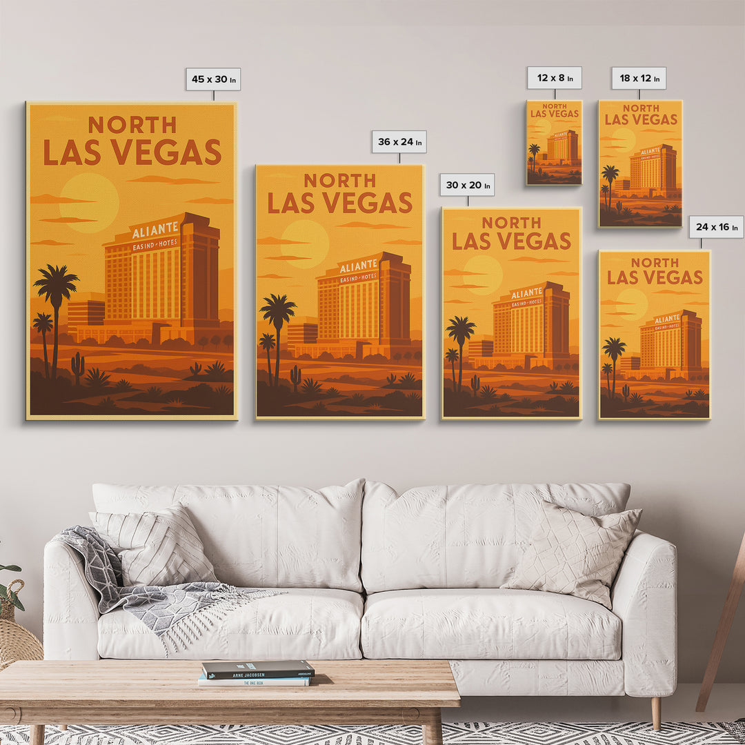 North Las Vegas Nevada Travel Poster, Canvas Print, Vintage Deco Wall Art, North Las Vegas Wall Art, Travel Art Print, Fine Art Print