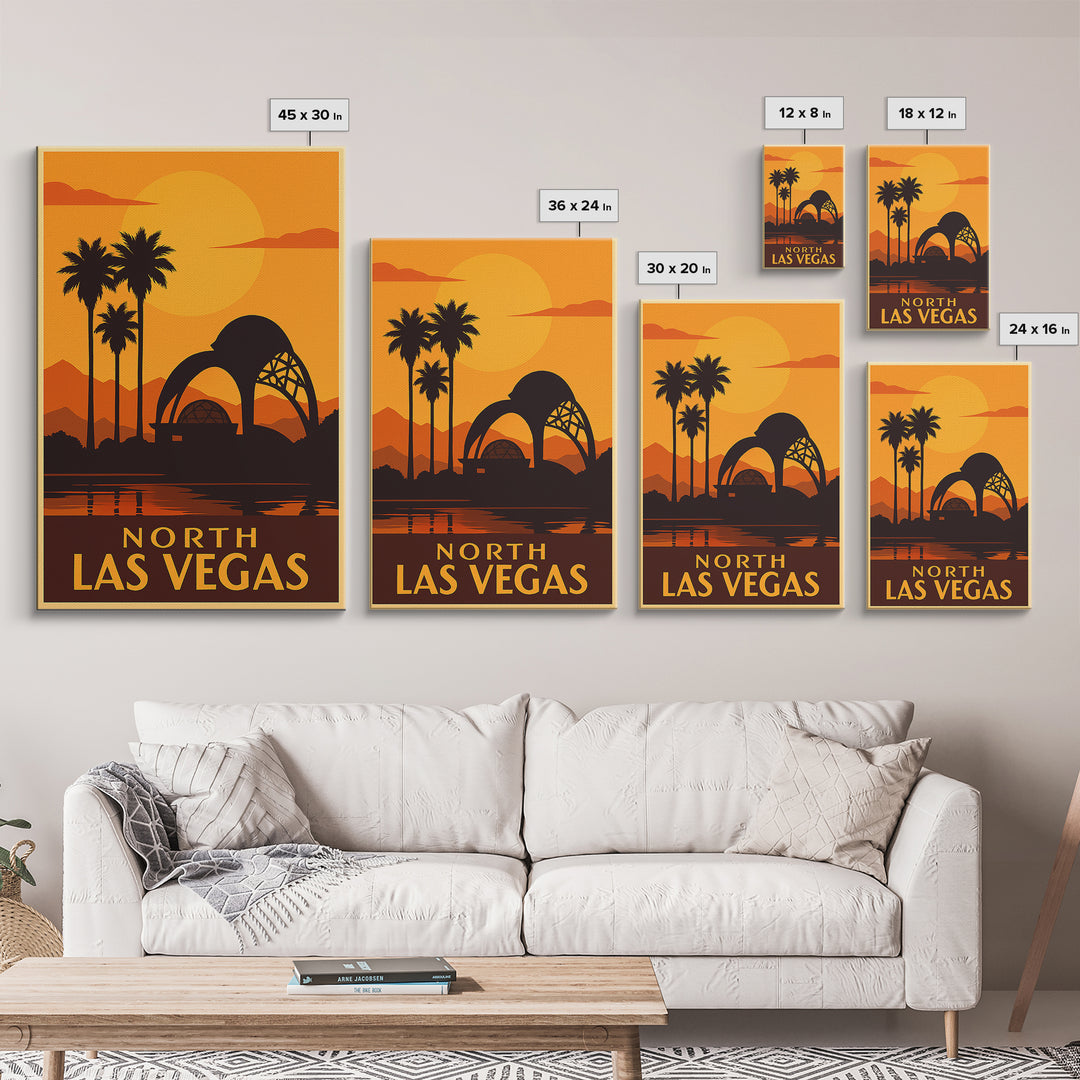 North Las Vegas Travel Poster, Canvas Print, Golden Travel Poster Art, North Las Vegas City Art, Travel Poster Set, Wanderlust Decor