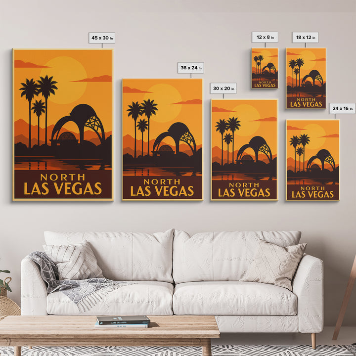 North Las Vegas Travel Poster, Canvas Print, Golden Travel Poster Art, North Las Vegas City Art, Travel Poster Set, Wanderlust Decor