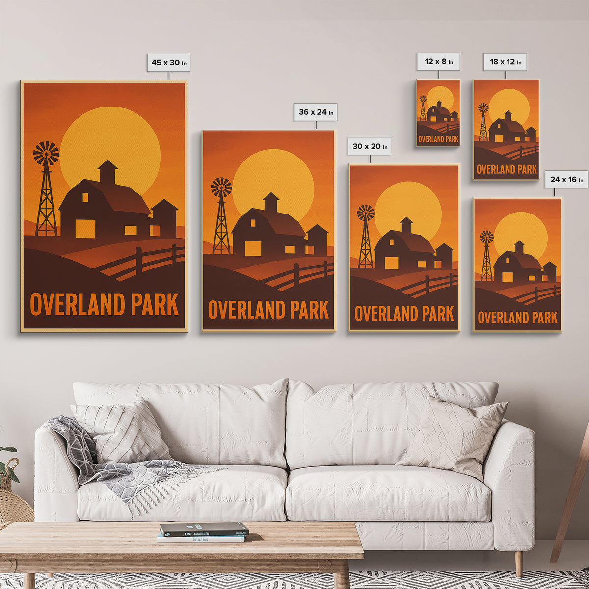 Overland Park Travel Poster, Canvas Print, Golden Travel Poster Art, Overland Park Poster Print, Travel Art Print, Vintage City Art