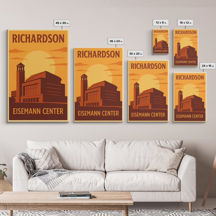 Richardson Texas Travel Poster, Canvas Print, Vintage Deco Wall Art, Richardson City Art, Gift For Travelers, Travel Print, Poster Art