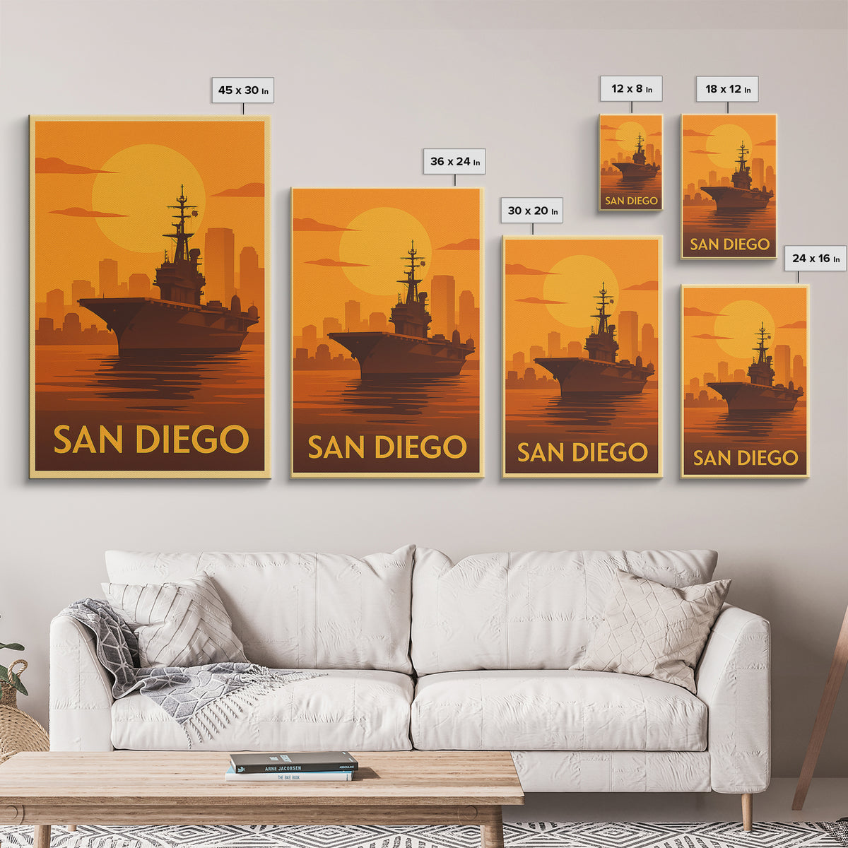 San Diego Travel Poster, Canvas Print, Gold Art Deco Poster Art, San Diego Wall Art, Fine Art Print, Vintage City Poster, City Art Print