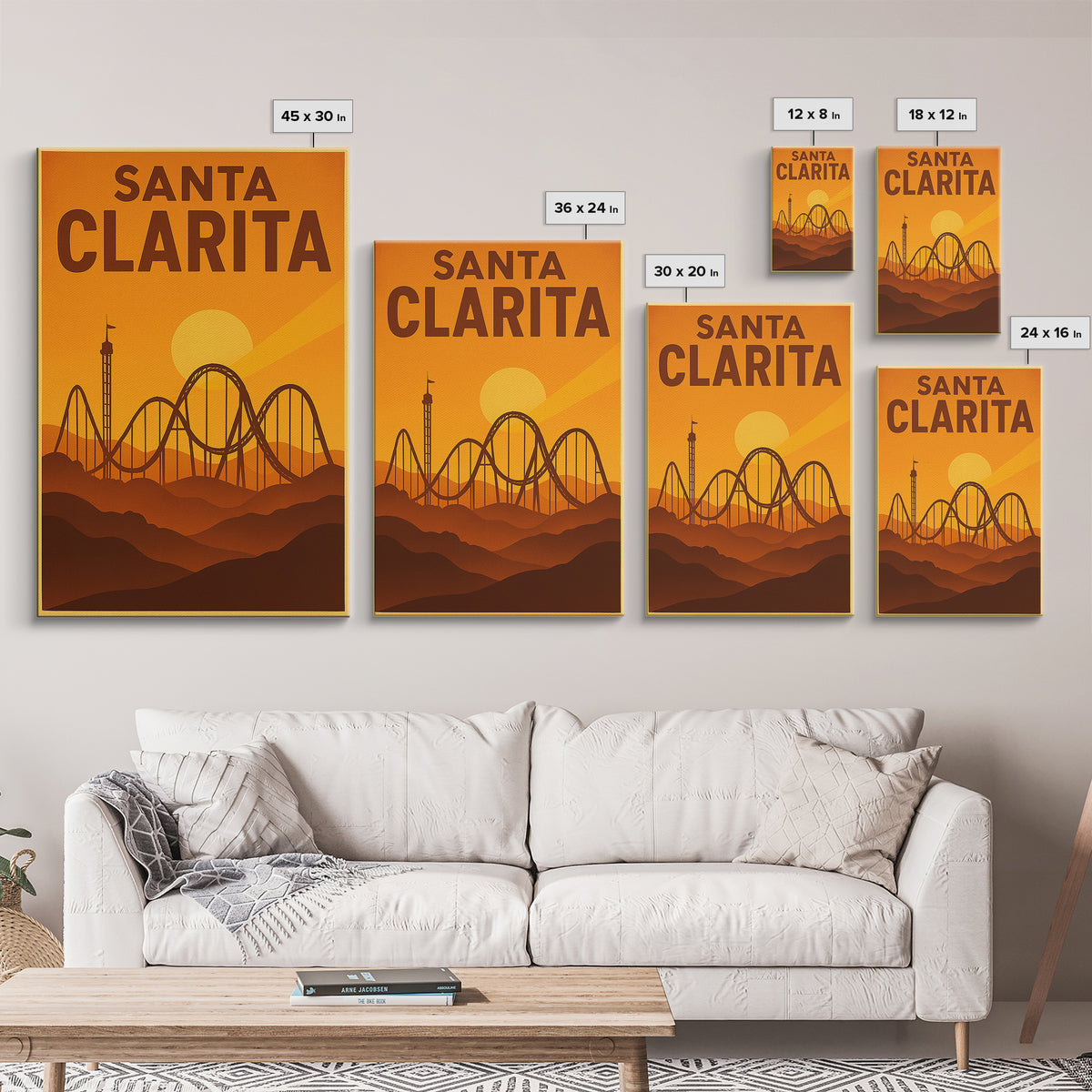 Santa Clarita California Travel Poster, Canvas Print, Golden Poster Art, Santa Clarita Travel Art, Vintage Travel Art, Vintage City Art