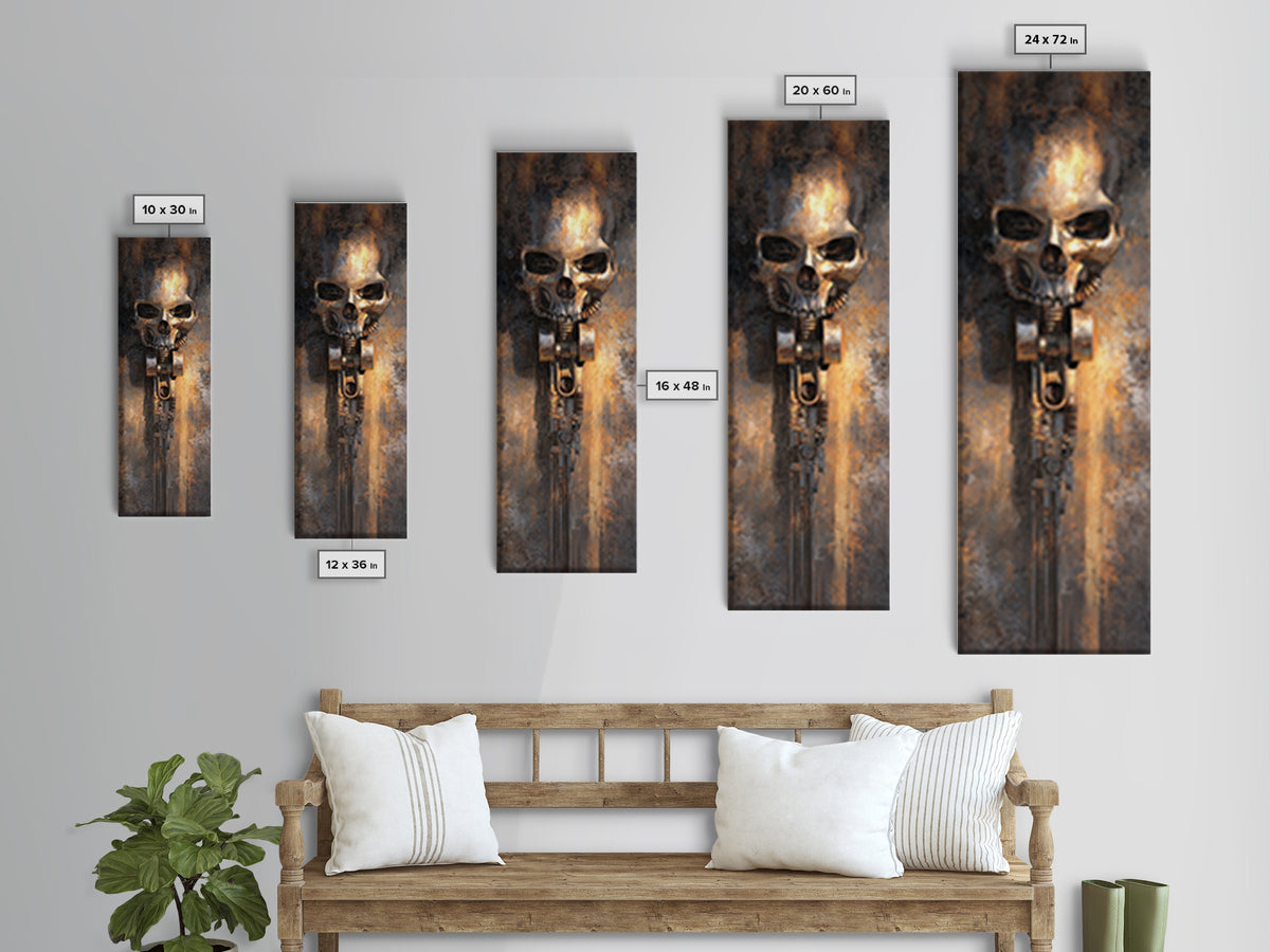 Hot Rod Flaming Skull Canvas Print, Garage Art, Black and White Art, Garage Decor, Fine Art, Motor, Garage Art Poster, GAR-1x3-88