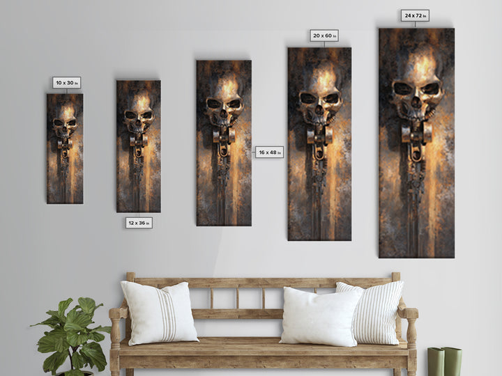 Hot Rod Flaming Skull Canvas Print, Garage Art, Black and White Art, Garage Decor, Fine Art, Motor, Garage Art Poster, GAR-1x3-88