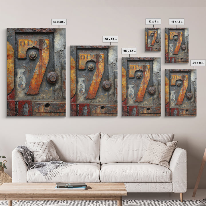 Rusty License Plate Collage Framed Canvas Print, Garage Art, Canvas Wall Art, Garage Decor, Fine Art, Motor, Autumn Wall Art, GAR-2x3-88