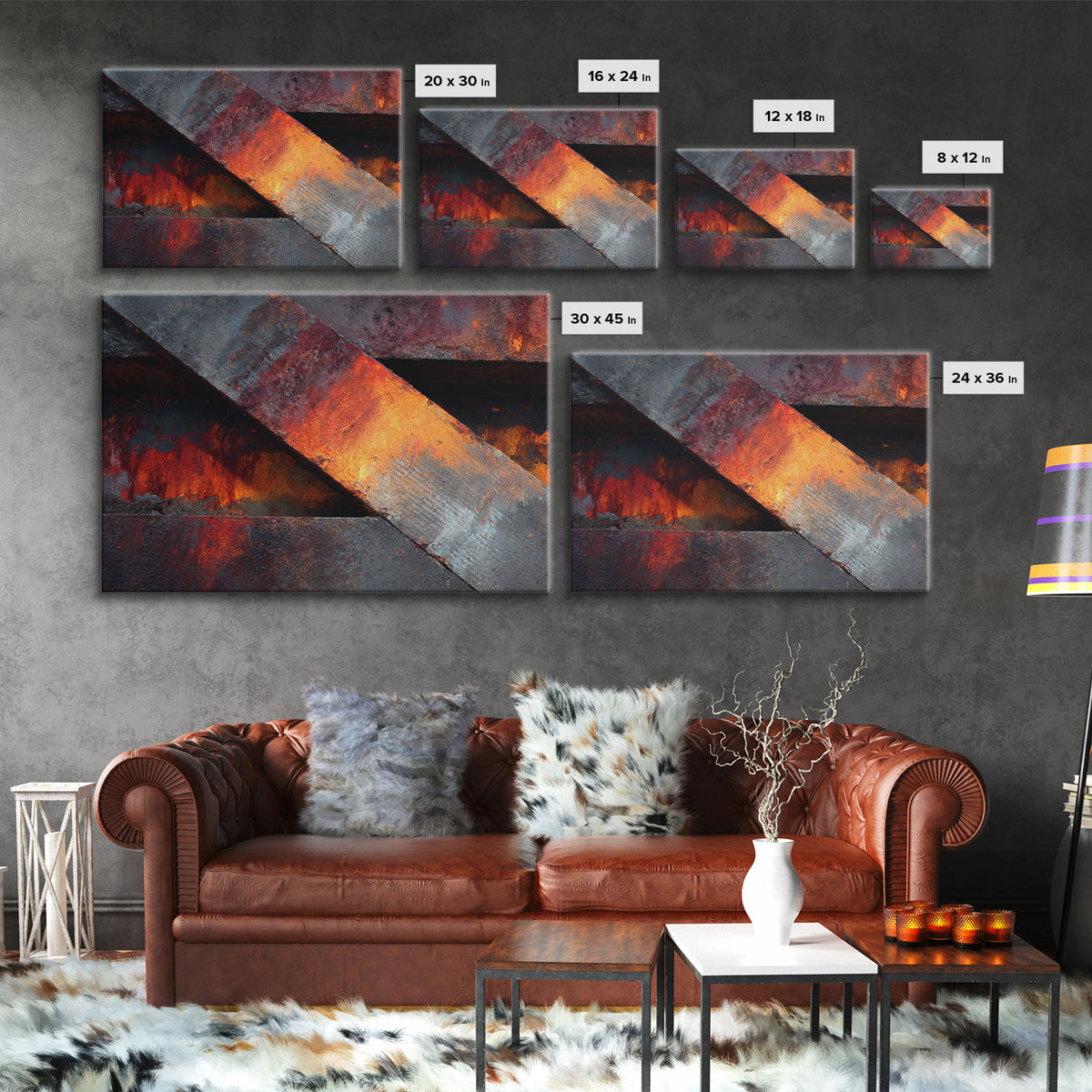 Black and Red Racing Stripe Abstraction Canvas Print, Garage Art, Man Cave Decor, Garage Decor, Abstract Art, Motor, GAR-3x2-16