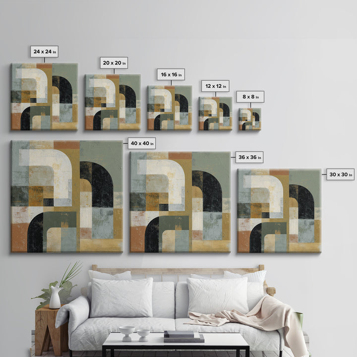 Warm Abstract Arches Framed Canvas Print, Guest Bedroom Art, Living Room Decor, Bedroom Decor, Guest, Farmhouse Wall Art, GBA-1x1-27