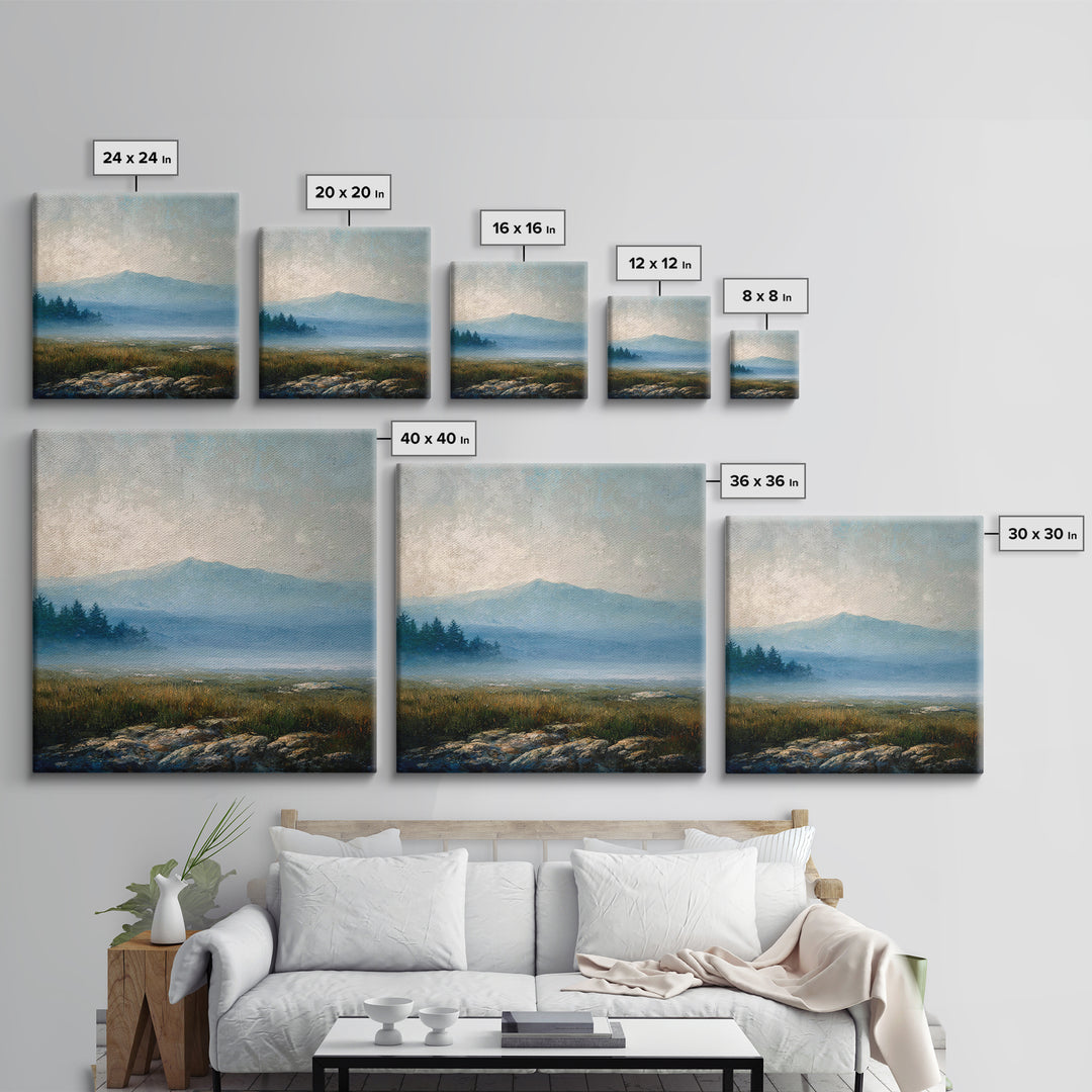Soft Mountain Horizon Canvas Print, Guest Bedroom Art, Pink Wall Art, Bedroom Decor, Fine Art, Guest, New Home, Bedroom Prints, GBA-1x1-31