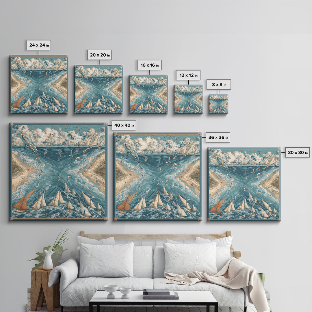Coastal Dunes in Pale Blue and Sand Canvas Print, Guest Bedroom Art, Farmhouse Wall Art, Bedroom Decor, Fine Art, Guest, GBA-1x1-5