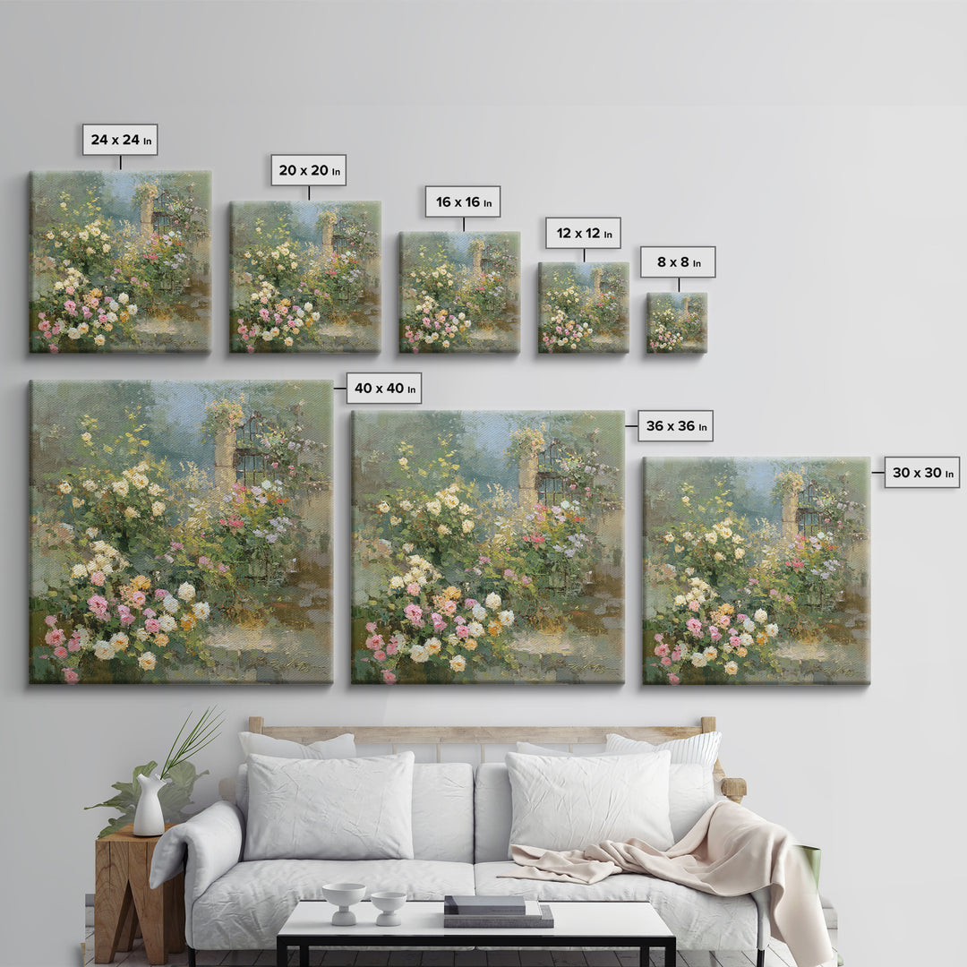 Neutral Peony Painting Framed Canvas Print, Guest Bedroom Art, Statement Artwork, Bedroom Decor, Fine Art, Guest, Wall Decor, GBA-1x1-57