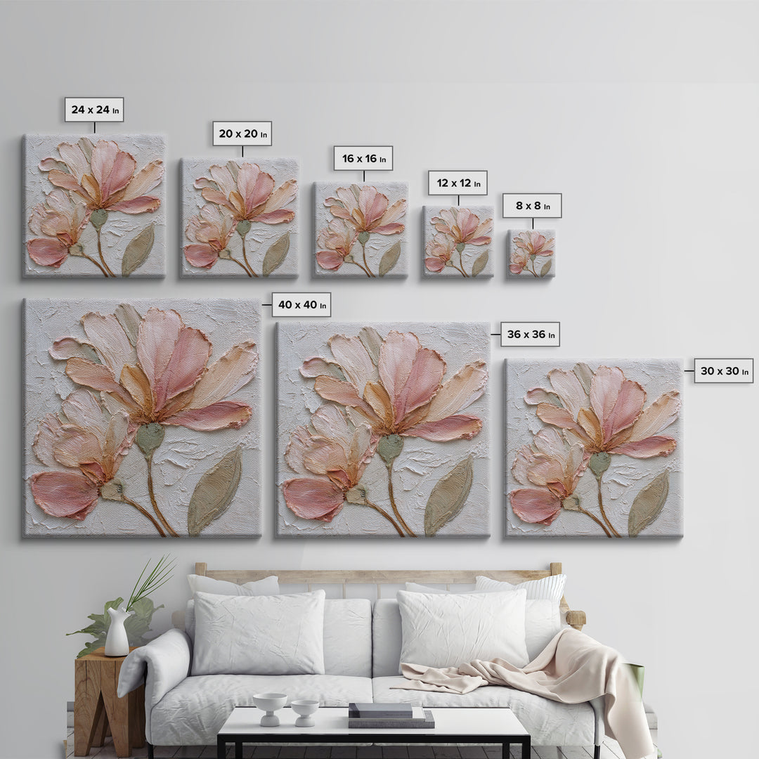 Gentle Botanical Line Drawing Trio Framed Canvas Print, Guest Bedroom Art, Bedroom Wall Art, Bedroom Decor, Watercolor Art, GBA-1x1-6