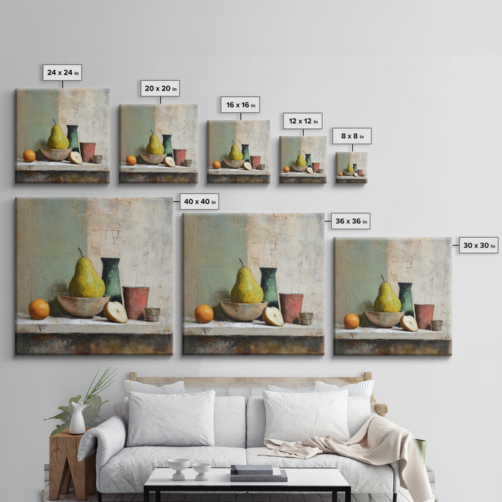 Olive Branch Still Life Framed Canvas Print, Guest Bedroom Art, Gallery Decor, Bedroom Decor, Oil Painting, Guest, GBA-1x1-65
