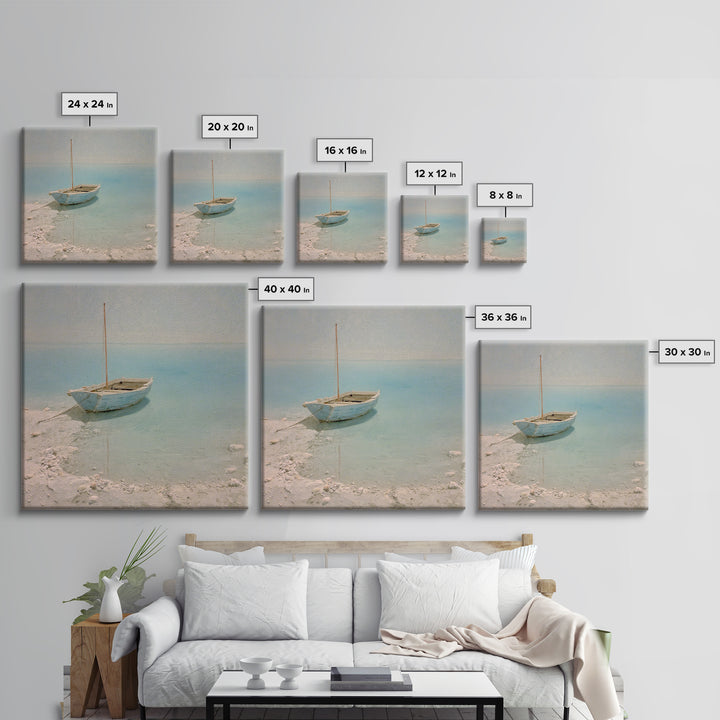 Soft Watercolor Sailboat on Quiet Water Canvas Print, Guest Bedroom Art, Farmhouse Wall Art, Bedroom Decor, Fine Art, Guest, GBA-1x1-90