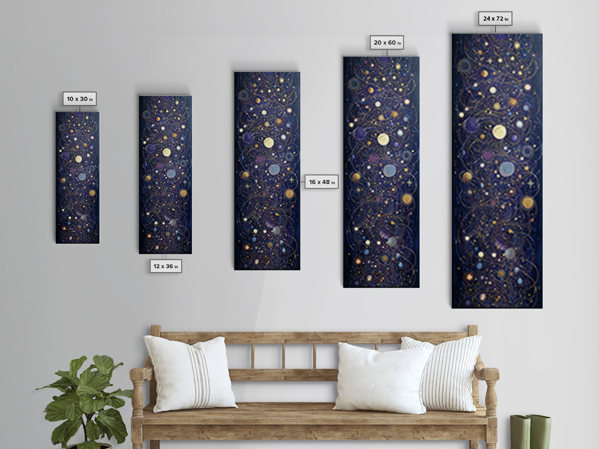 Minimal Moon and Stars Composition Canvas Print, Guest Bedroom Art, Living Room Wall Art, Bedroom Decor, Fine Art, Guest, GBA-1x3-100
