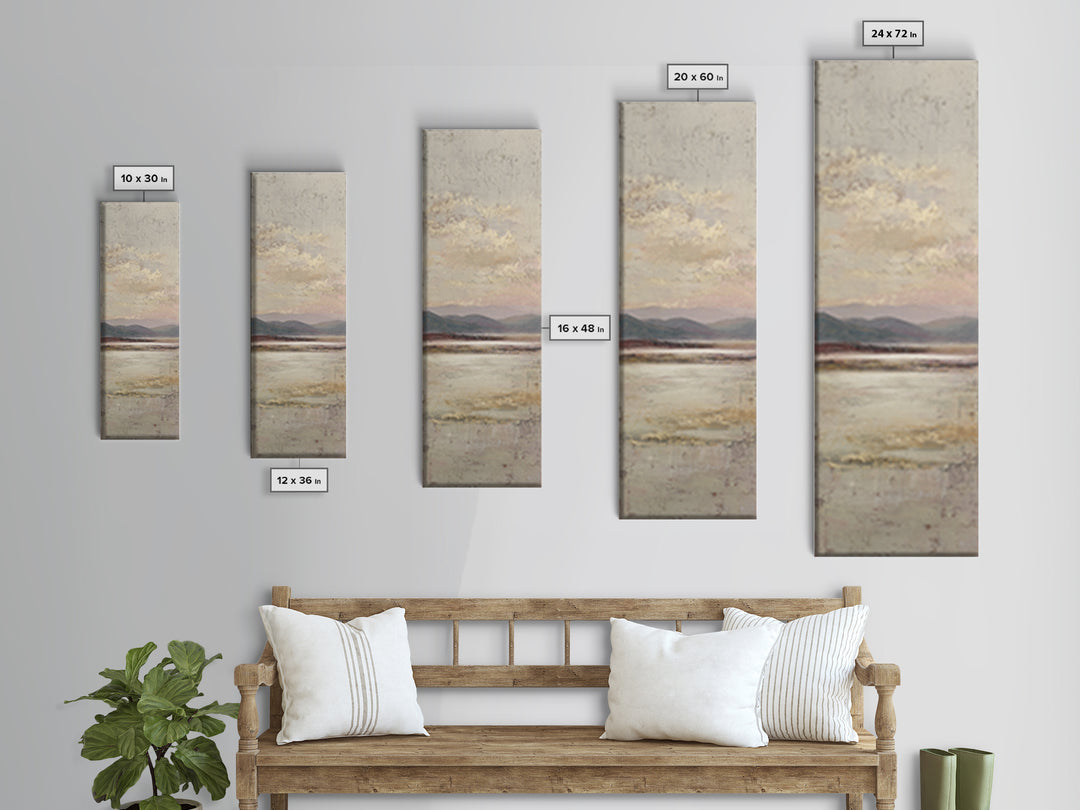 Gentle Rain over Distant Hills Canvas Print, Guest Bedroom Art, Boho Decor, Bedroom Decor, Oil Painting, Guest, Digital Prints, GBA-1x3-12