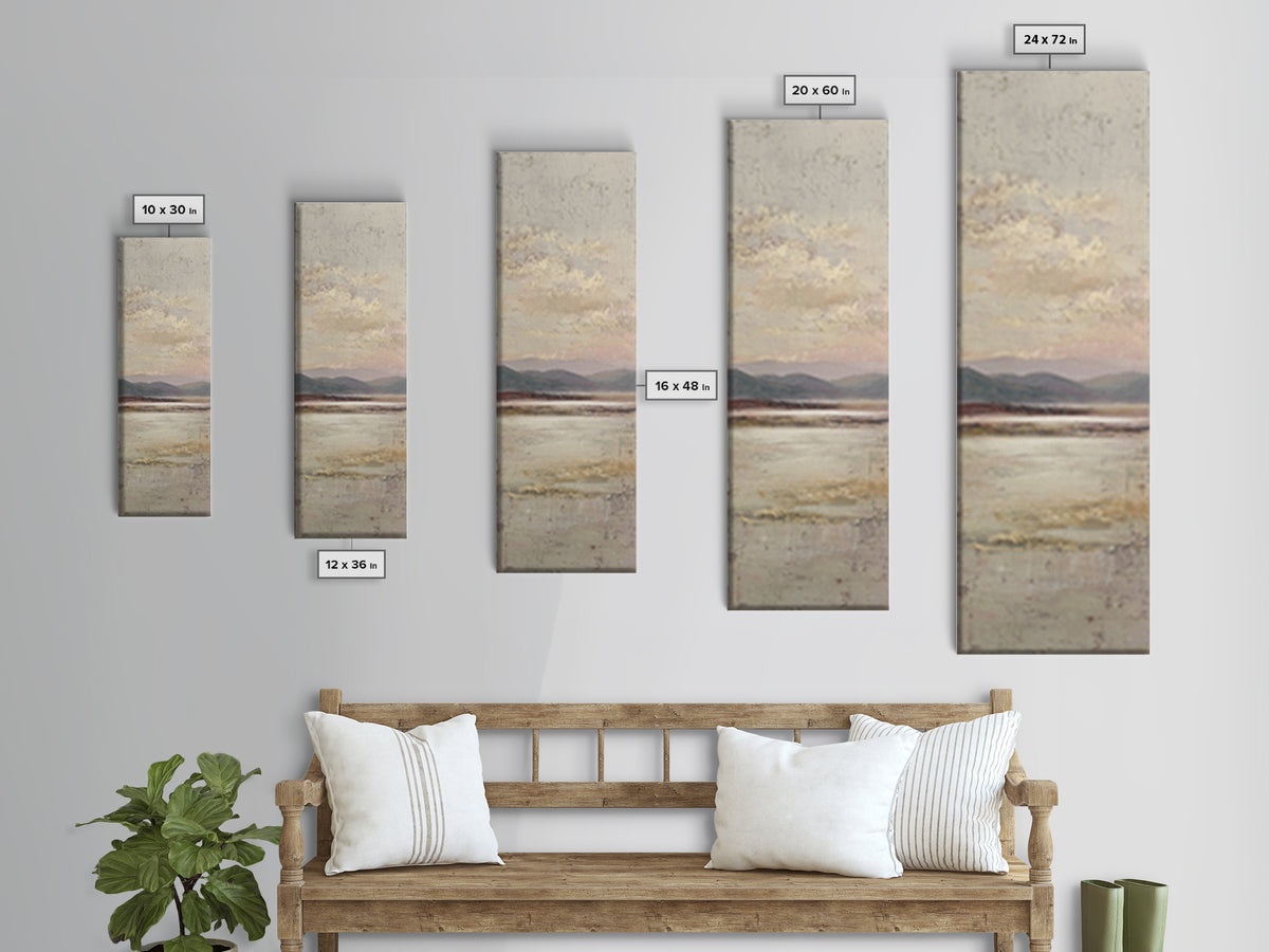 Gentle Rain over Distant Hills Canvas Print, Guest Bedroom Art, Boho Decor, Bedroom Decor, Oil Painting, Guest, Digital Prints, GBA-1x3-12
