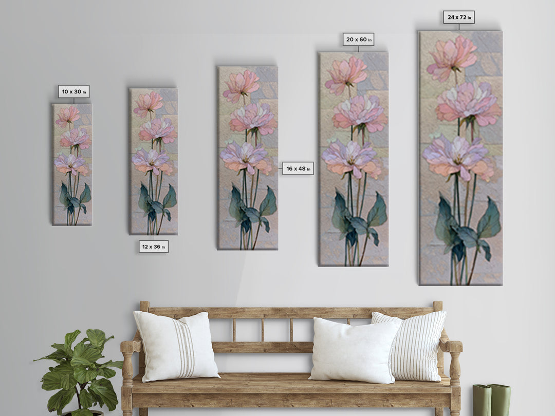 Gentle Botanical Line Drawing Trio Canvas Print, Guest Bedroom Art, Trendy Wall Art, Bedroom Decor, Oil Painting, Guest, GBA-1x3-18