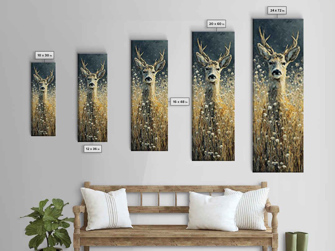 Sunlit Meadow with Delicate Flowers Canvas Print, Guest Bedroom Art, Digital Prints, Bedroom Decor, Watercolor Art, Guest, GBA-1x3-27