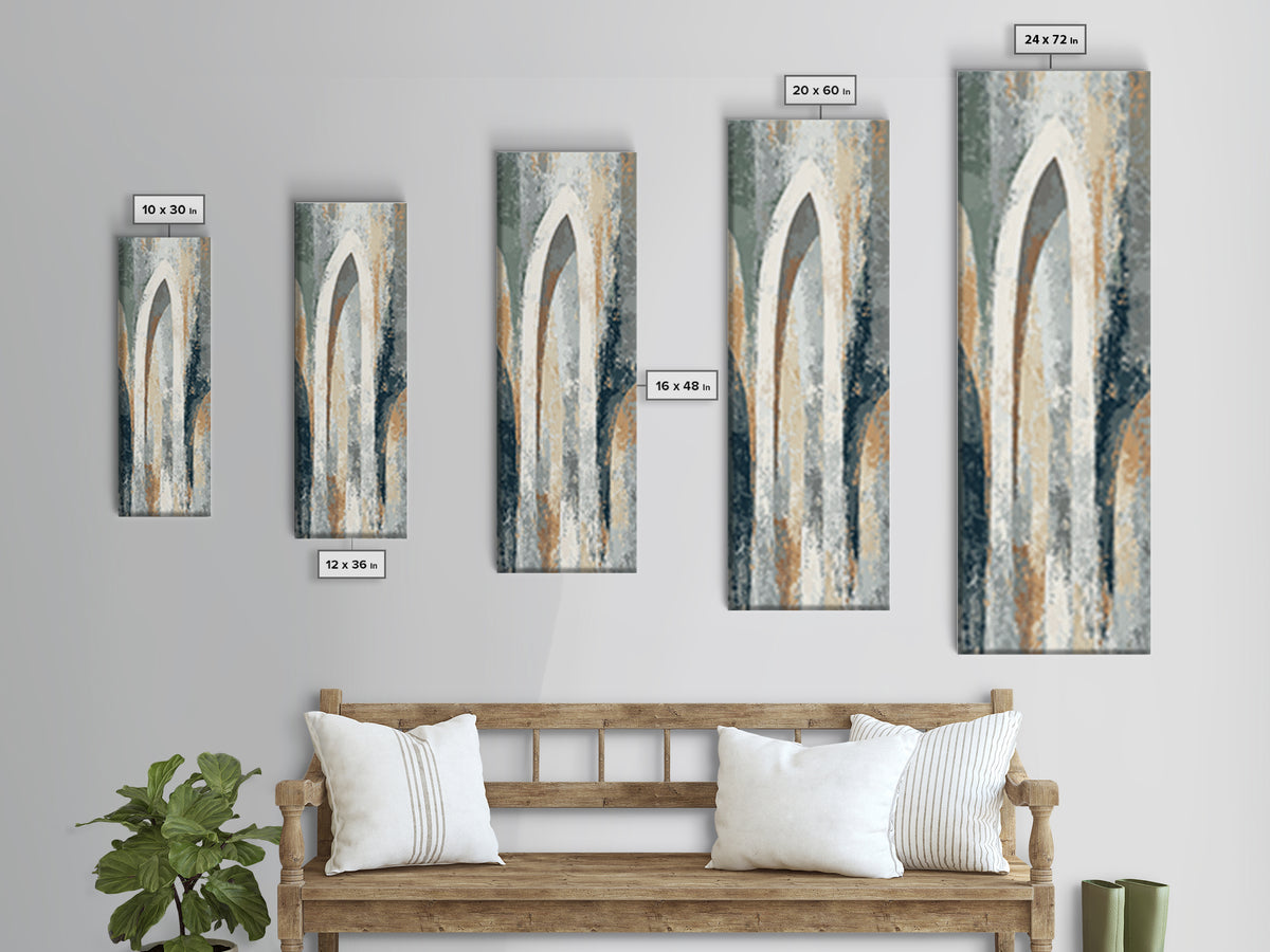 Warm Abstract Arches Canvas Print, Guest Bedroom Art, Home, Bedroom Decor, Guest, Bedroom Wall Art, Bedroom Wall Decor, GBA-1x3-39