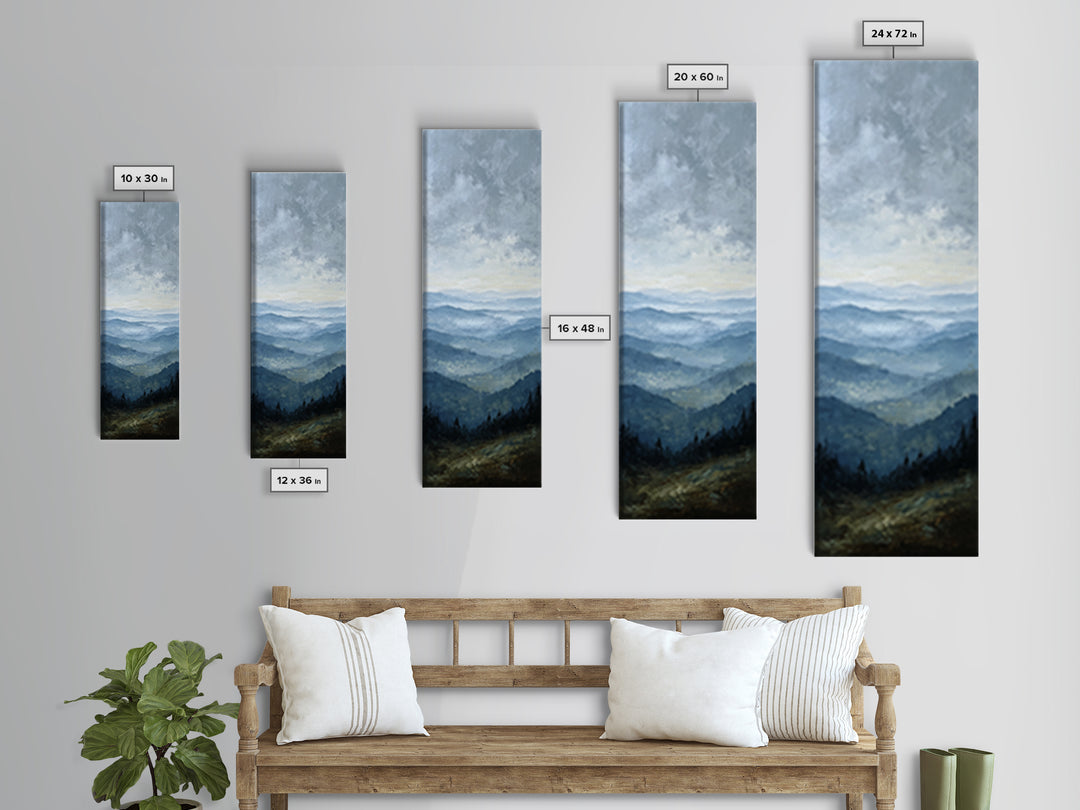 Soft Mountain Horizon Canvas Print, Guest Bedroom Art, Printable Wall Art, Bedroom Decor, Fine Art, Guest, Bedroom Wall Decor, GBA-1x3-43