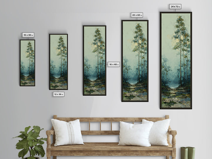 Monochrome Forest Silhouette Canvas Print, Guest Bedroom Art, Downloadable Prints, Bedroom Decor, Fine Art, Guest, Art Print, GBA-1x3-49