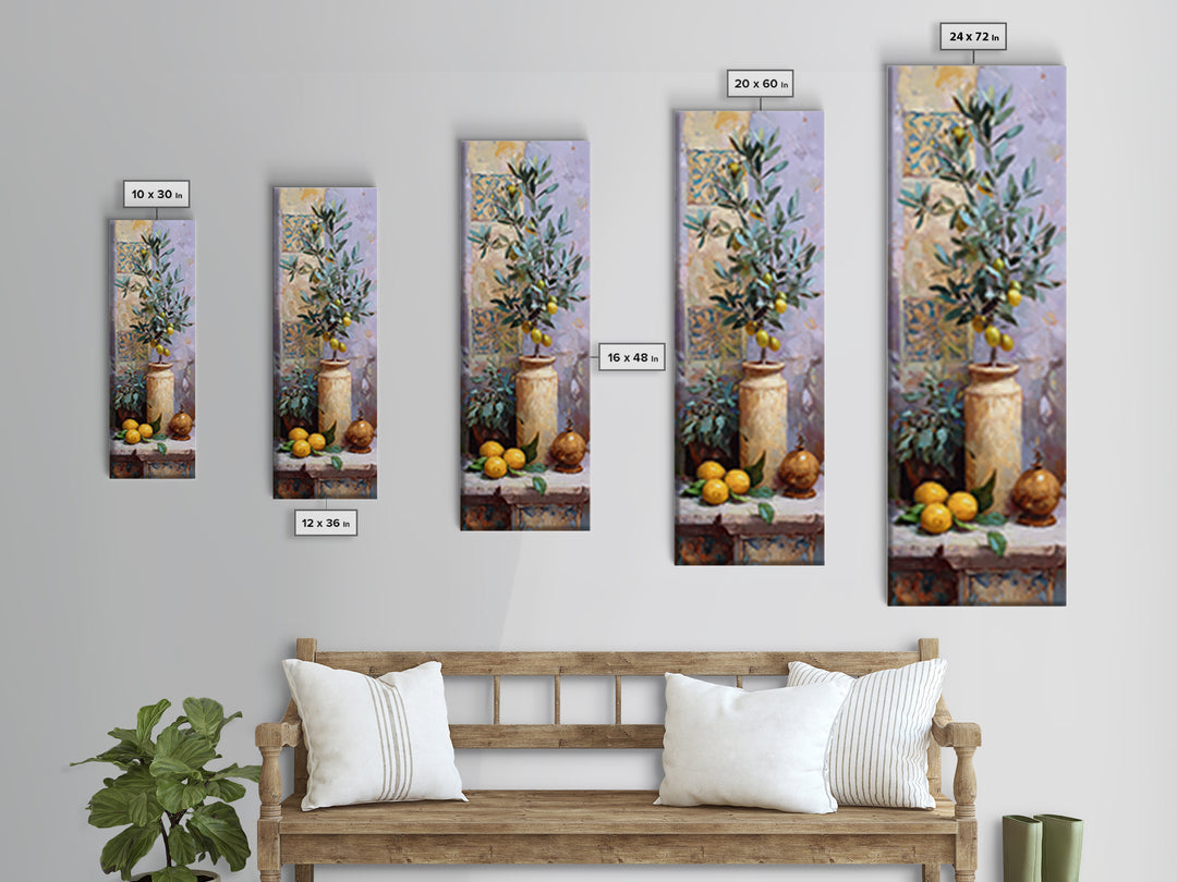 Olive Branch Still Life Canvas Print, Guest Bedroom Art, Trendy Wall Art, Bedroom Decor, Watercolor Art, Guest, GBA-1x3-5