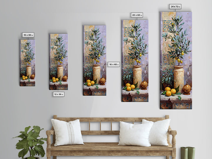Olive Branch Still Life Canvas Print, Guest Bedroom Art, Trendy Wall Art, Bedroom Decor, Watercolor Art, Guest, GBA-1x3-5