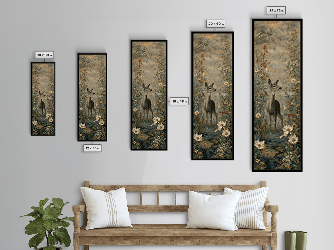 Sunlit Meadow with Delicate Flowers Canvas Print, Guest Bedroom Art, Living Room Decor, Bedroom Decor, Fine Art, Guest, GBA-1x3-51