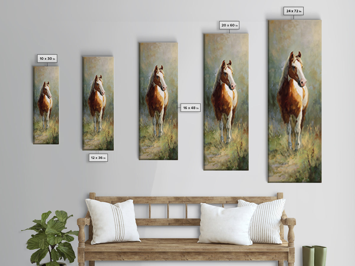 Quiet Horse Pasture at Sunset Canvas Print, Guest Bedroom Art, Fine Art Print, Bedroom Decor, Abstract Art, Guest, Poster, GBA-1x3-57