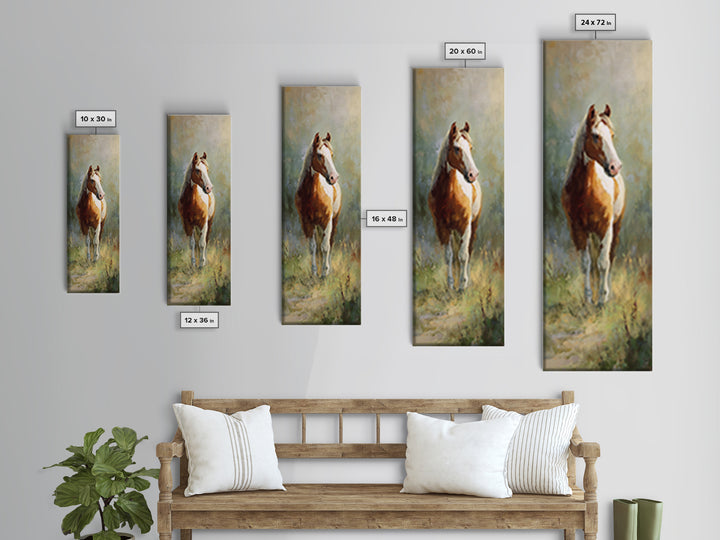Quiet Horse Pasture at Sunset Canvas Print, Guest Bedroom Art, Fine Art Print, Bedroom Decor, Abstract Art, Guest, Poster, GBA-1x3-57