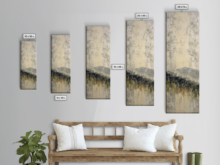 Gentle Rain over Distant Hills Canvas Print, Guest Bedroom Art, Bedroom Decor, Abstract Art, Guest, Living Room Decor, GBA-1x3-60