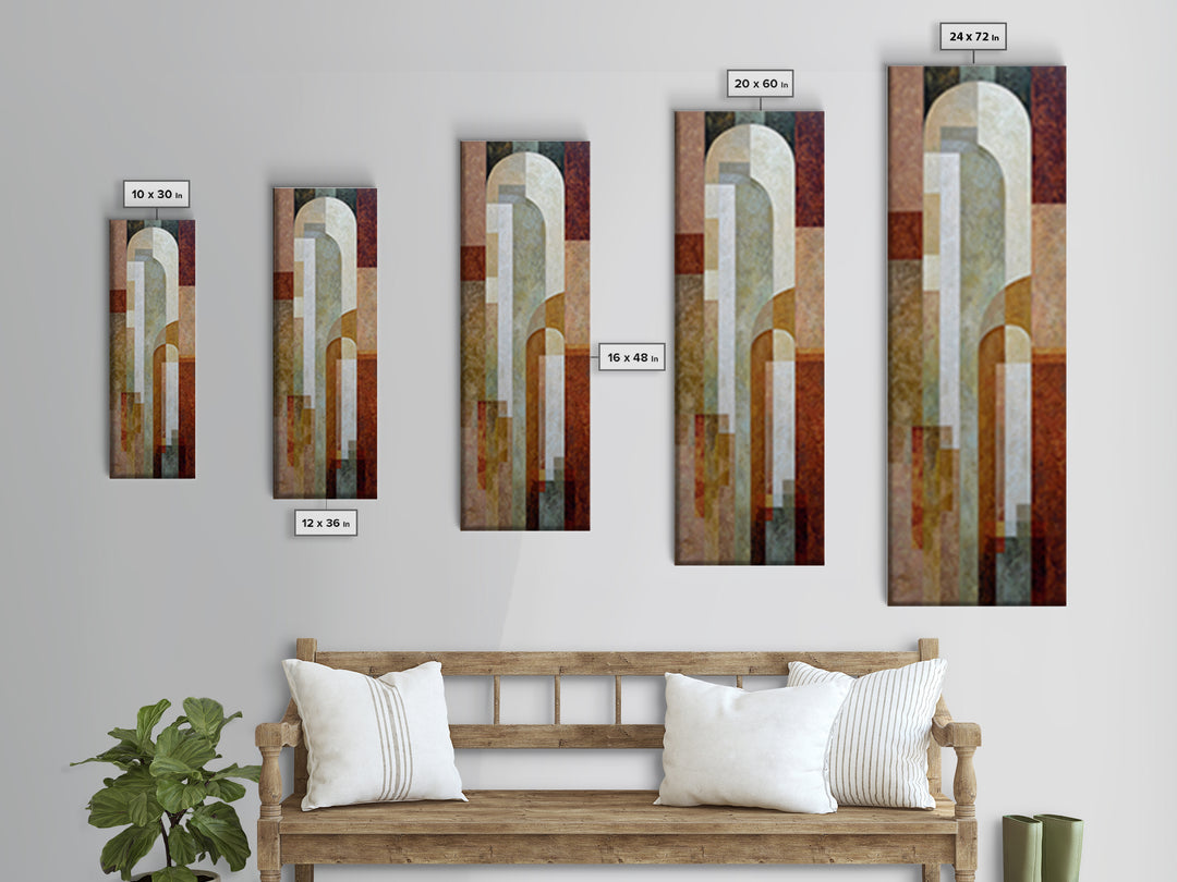 Warm Abstract Arches Canvas Print, Guest Bedroom Art, Living Room Wall Art, Bedroom Decor, Abstract Art, Guest, Gallery Decor, GBA-1x3-63